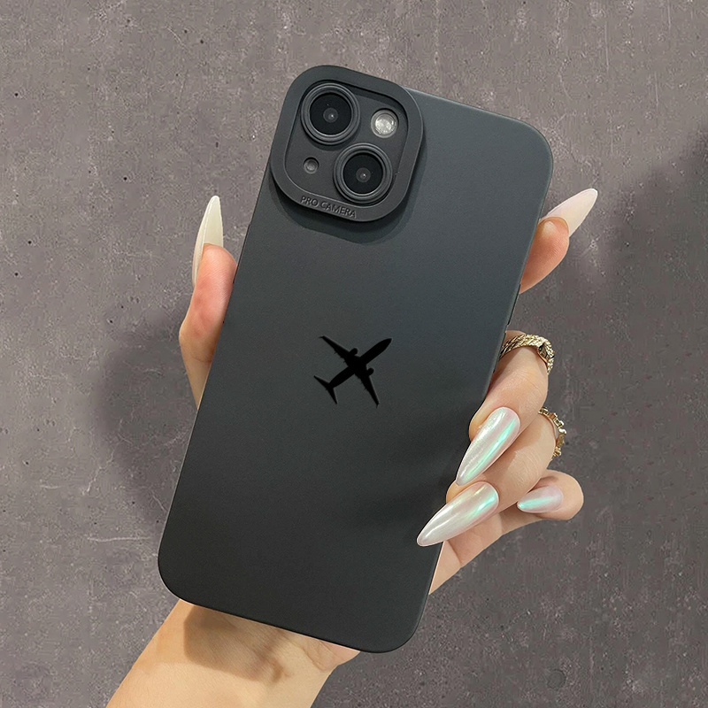 

Black Aircraft Graphic Pattern Phone Case For 14, 13, 12, 11 Pro Max, Xs Max, X, Xr, 8, 7, 6, 6s Mini, Plus, 2022 Se, Gift For Birthday, Girlfriend, Boyfriend, Friend Or Yourself