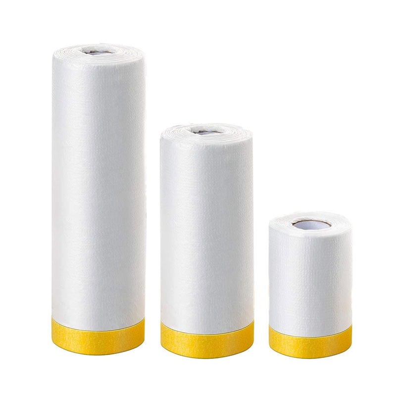 Pre-Taped Masking Paper for Painting, 3 Rolls Assorted Size 50 Feet Tape  Paint Masking Paper Rolls Painters Paper Paint Adhesive Protective Paper  for