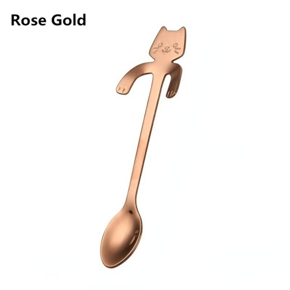 Cat Shape Stainless Steel Coffee Spoon Dessert Scoop Tea Mini Spoon