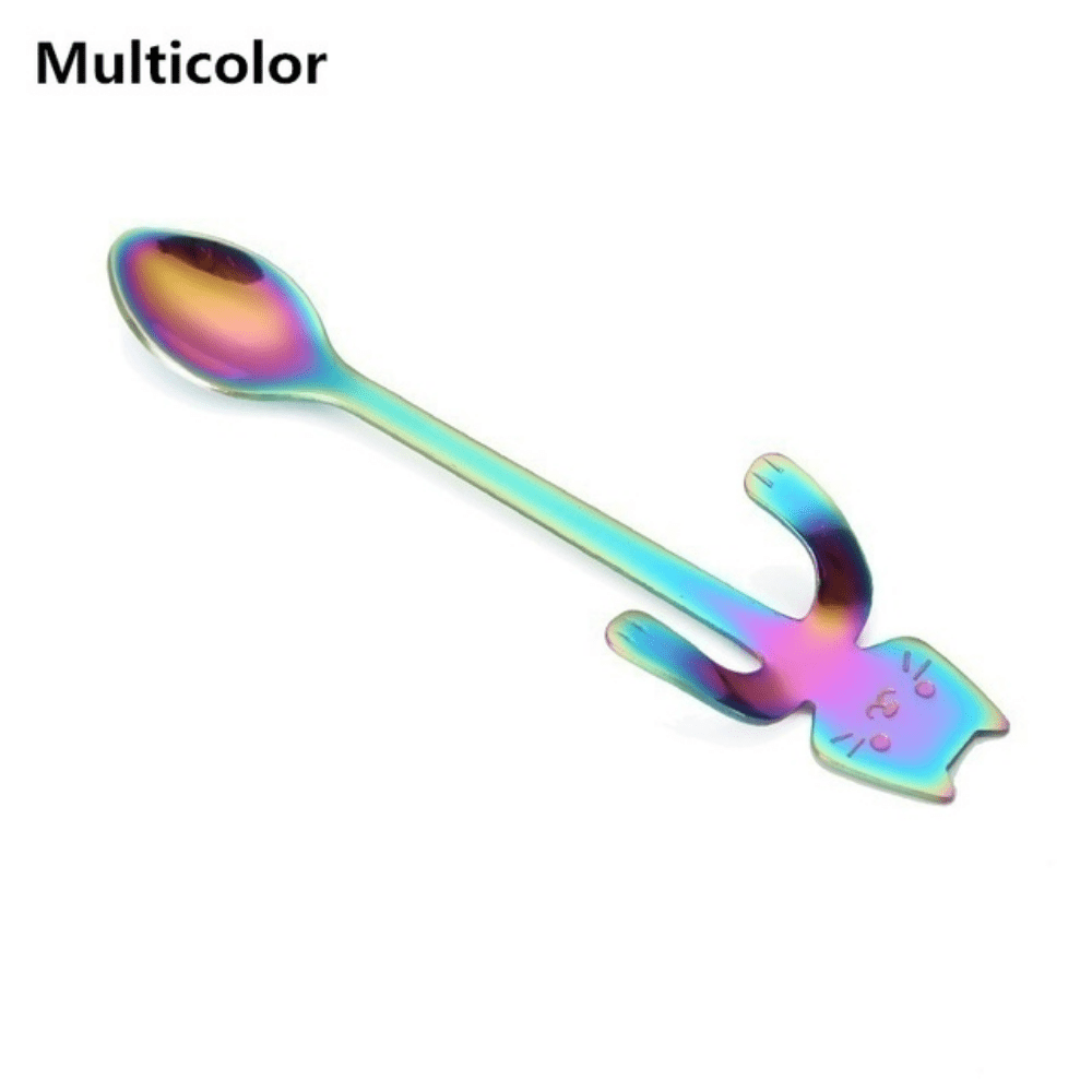 Cat Shape Stainless Steel Coffee Spoon Dessert Scoop Tea Mini Spoon