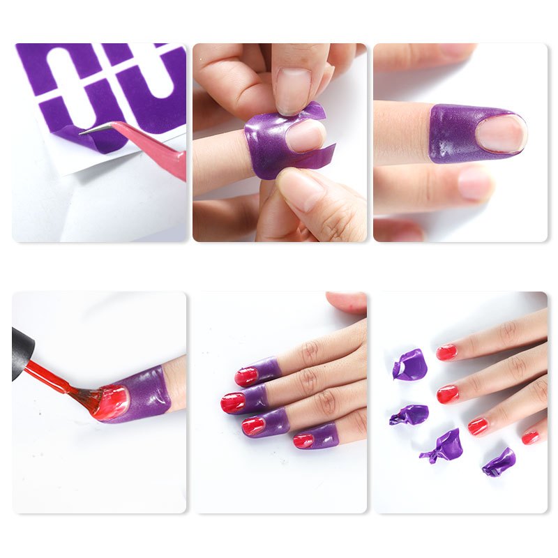 20PCS Nail Form Guide Sticker Tape Anti splash Protection Random