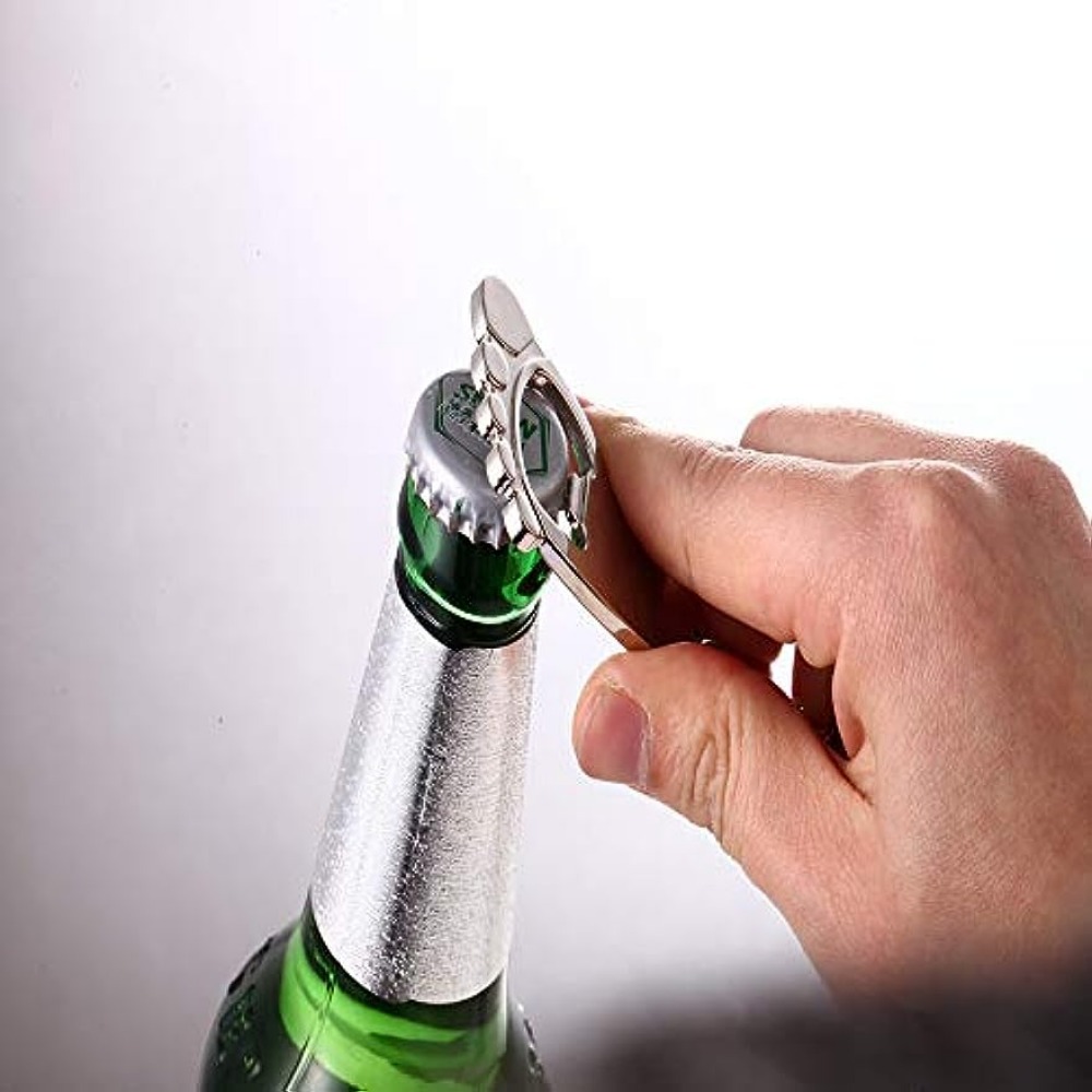 2Pcs Stainless Steel Mini Bottle Can Opener Keyring Keyhain Bar Wine Beer Bottle  Opener Outdoor Camping Tools