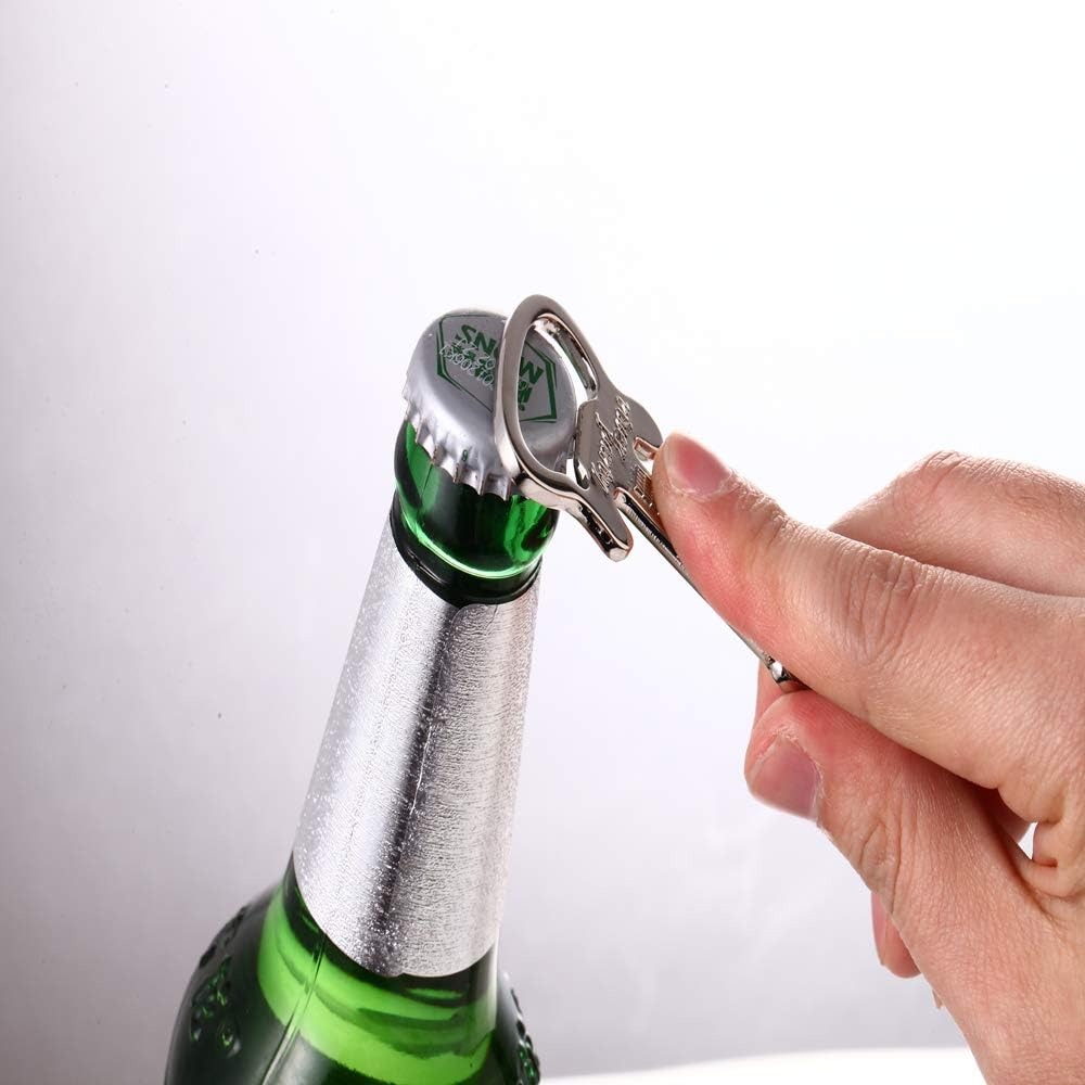 2Pcs Stainless Steel Mini Bottle Can Opener Keyring Keyhain Bar Wine Beer Bottle  Opener Outdoor Camping Tools