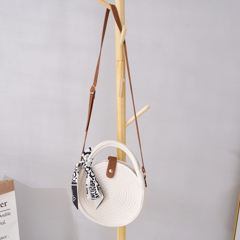 Buy Handwoven Round Rattan Bag/Circle Straw Bag/Round Crossbody
