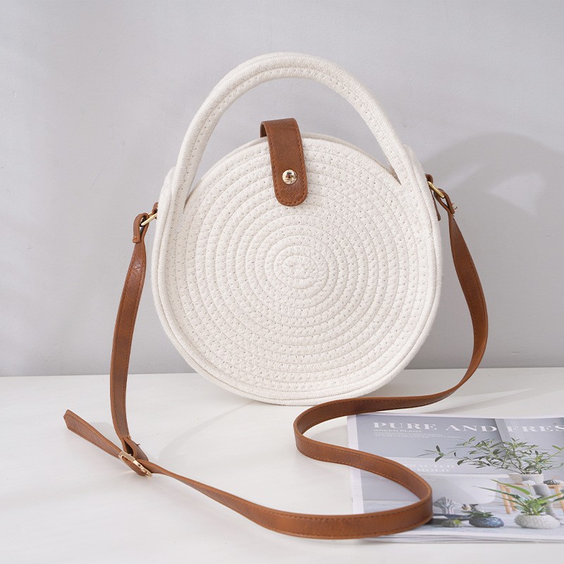 Brand New Round Rattan Bag, Women's Fashion, Bags & Wallets, Shoulder Bags  on Carousell