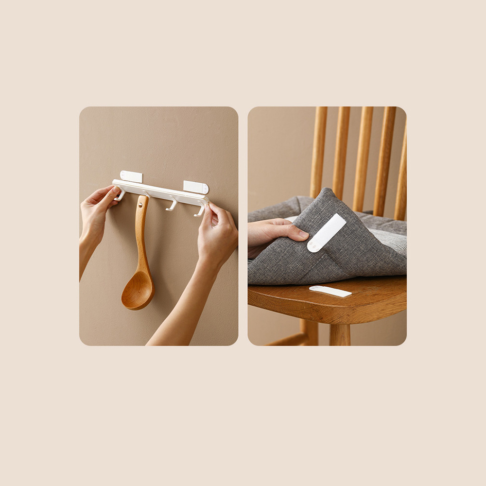 4pcs Home Seamless Magic Buckle Sticky Hook Punch Photo Wall Frame Wall Hanging