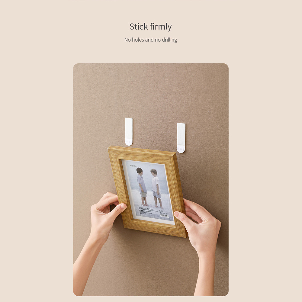 4pcs Home Seamless Magic Buckle Sticky Hook Punch Photo Wall Frame Wall Hanging