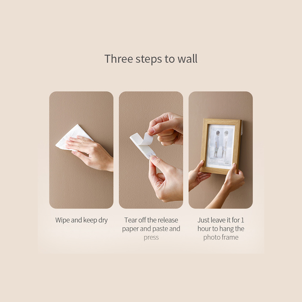 4pcs Home Seamless Magic Buckle Sticky Hook Punch Photo Wall Frame Wall Hanging
