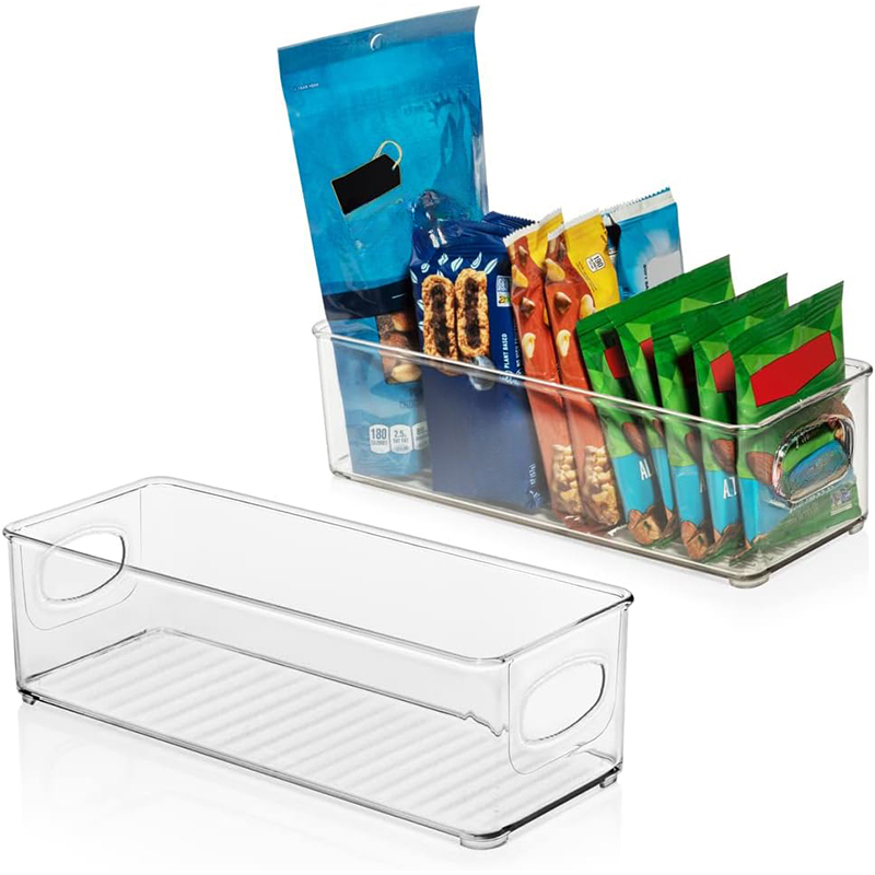 4 Cajas organizadoras plásticas transparentes con tapa 5.5 L Gris