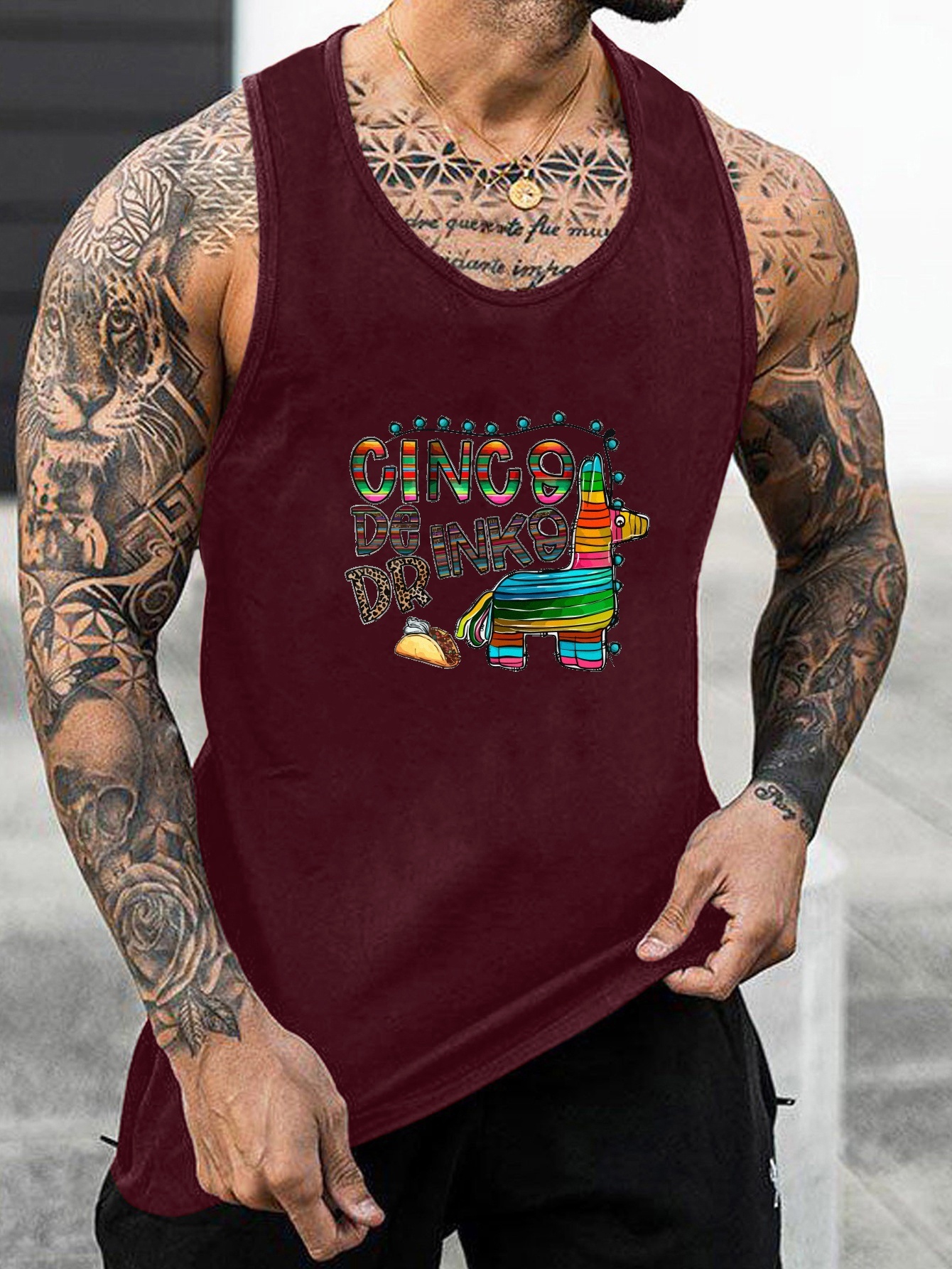 Camiseta Sin Mangas Estampado Poni Colorido Navide o Hombre Temu