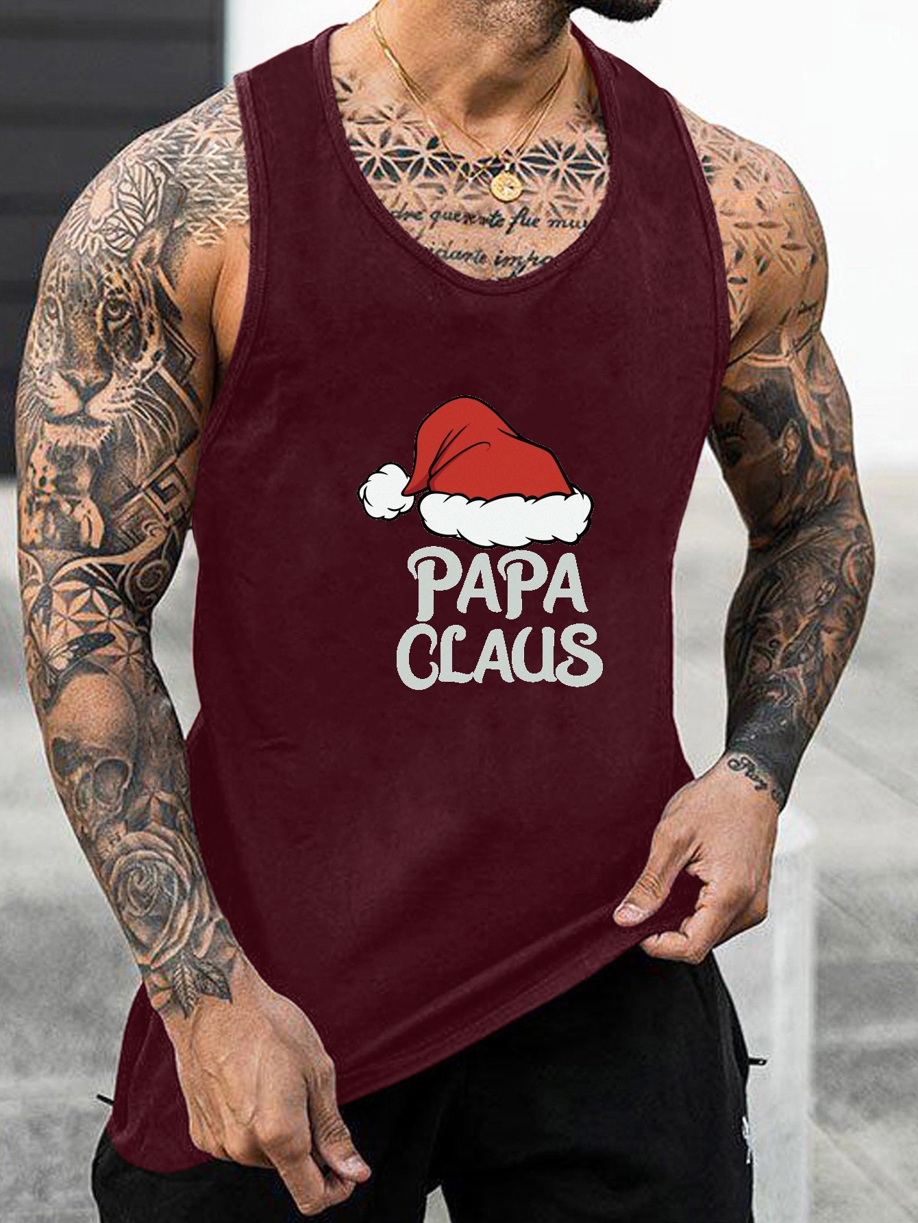 Tank Top Camiseta Sin Mangas Impresi n Papa Noel Sombrero Temu Chile