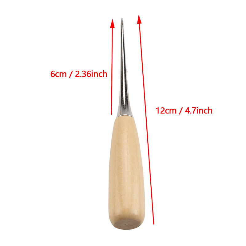 Wooden Handle Sewing Awl Pin Punching Hole Maker Stitching Awl Kit, Awl  Round Solid Tool For Diy Leather Craft - Temu Philippines