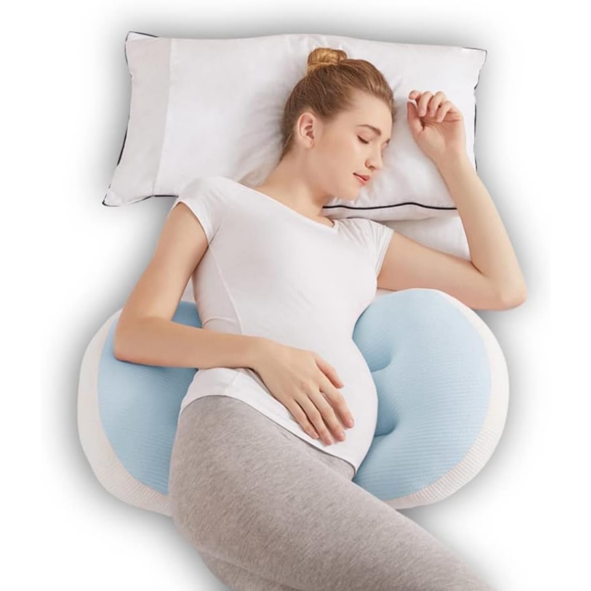 Almohada de lana para embarazadas, en forma de U
