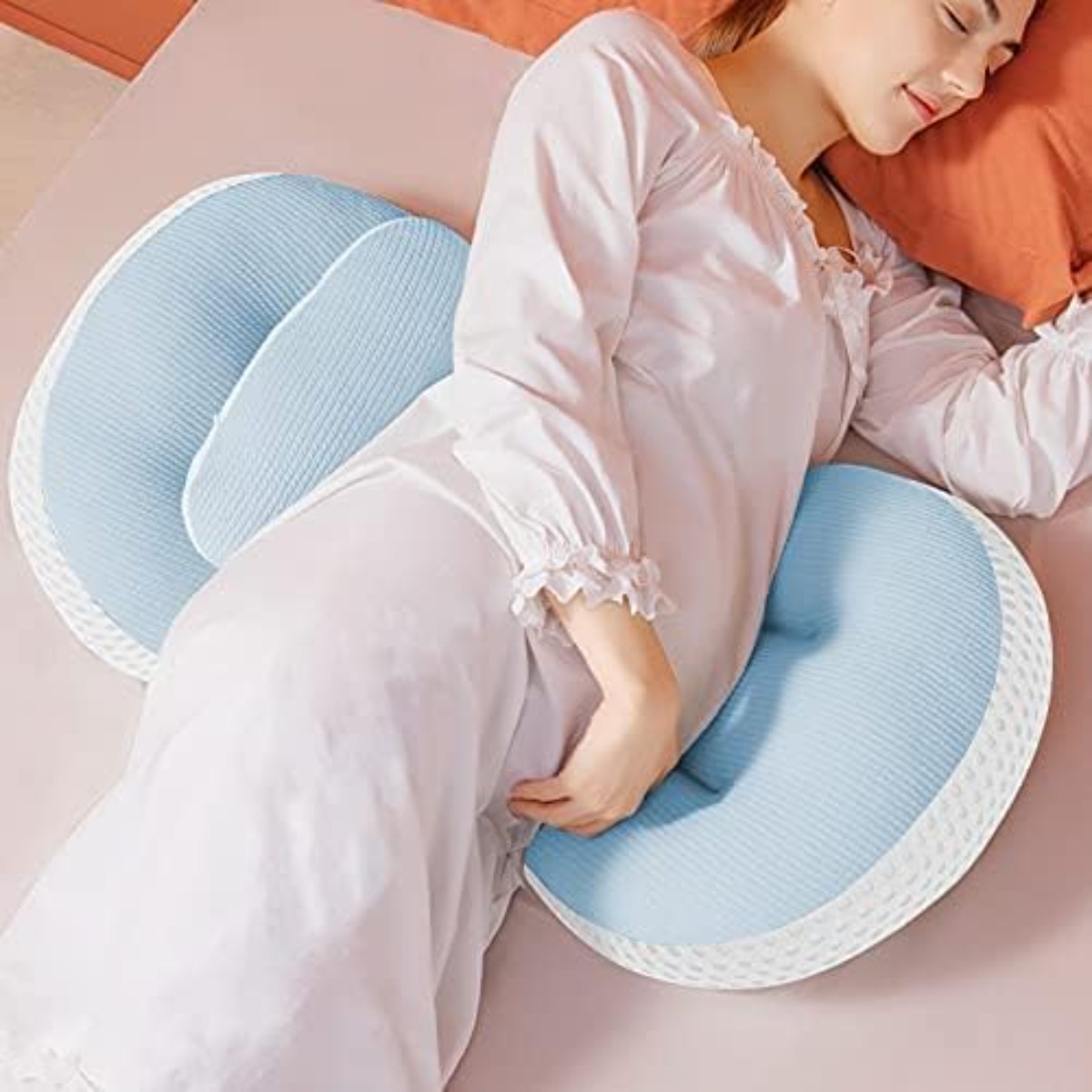 Neck Spine Pillow Side Sleeper Maternity Belly Support Double Wedge Cushion