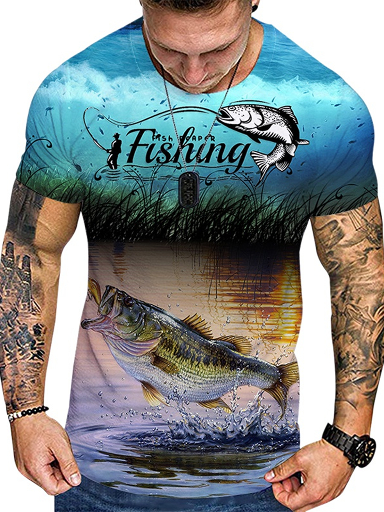 Camiseta De Pesca En Aguas Profundas, Camiseta Con Estampado 3D De Pesca,  Diseño Moderno De Moda Para Hombres Y Mujeres, Camiseta Informal De Playa, Diseños De Camisetas De Pesca