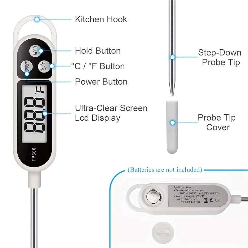 Electronic Kitchen Oil Thermometer Digital Food Thermometer Long