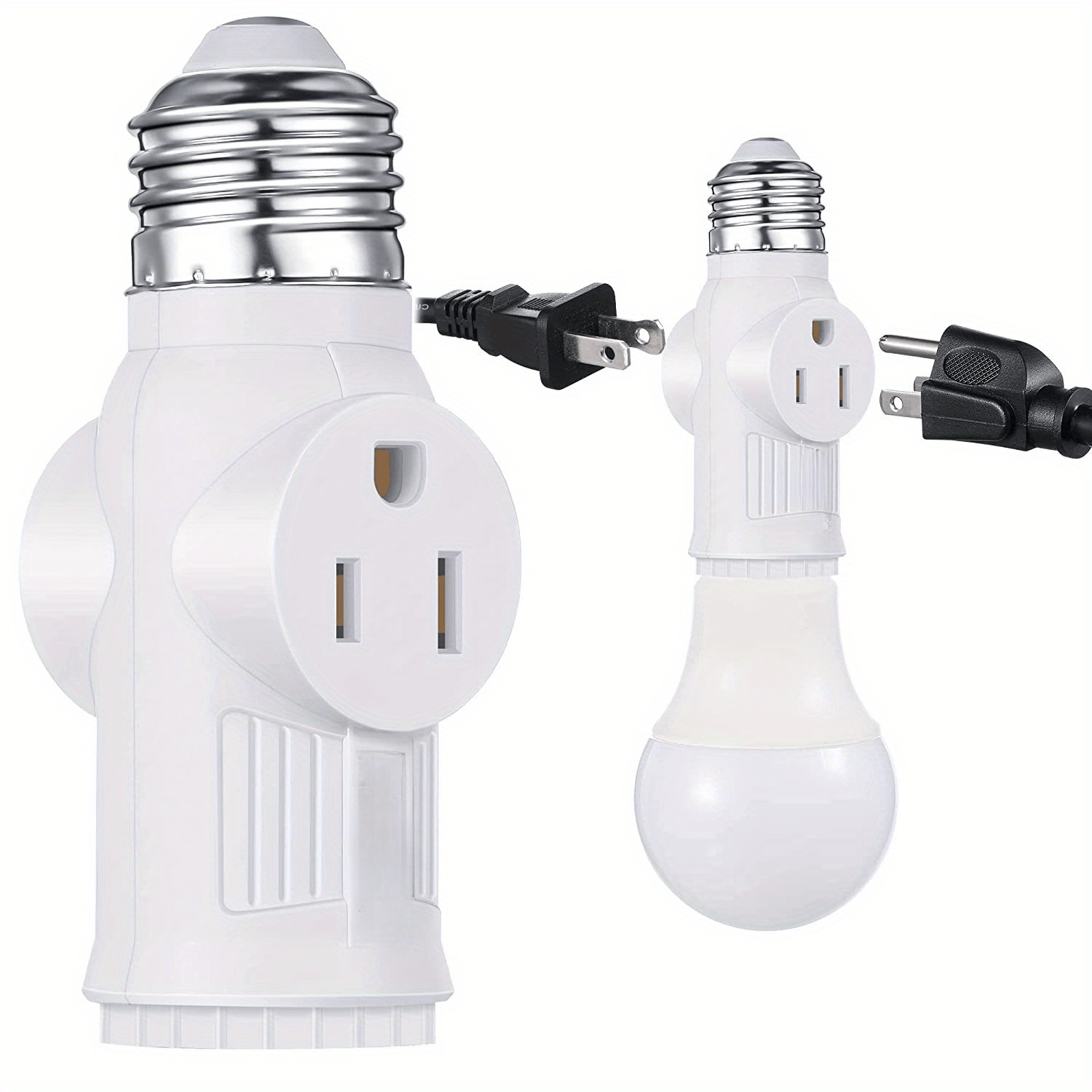 Divisor de enchufe de luz, 3 en 1 E26/E27 adaptador de foco convertidor,  extensor de