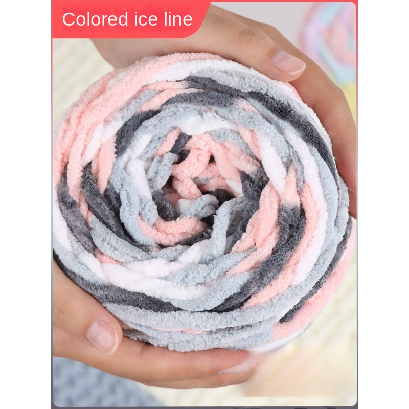 

1pc Thick Woolen Ice Thread Large Ball Hook Slippers About 30 Meters Long Thick Thread Polyester 100% Hand-knitted Diy Crochet Bag Doll Scarf 100g