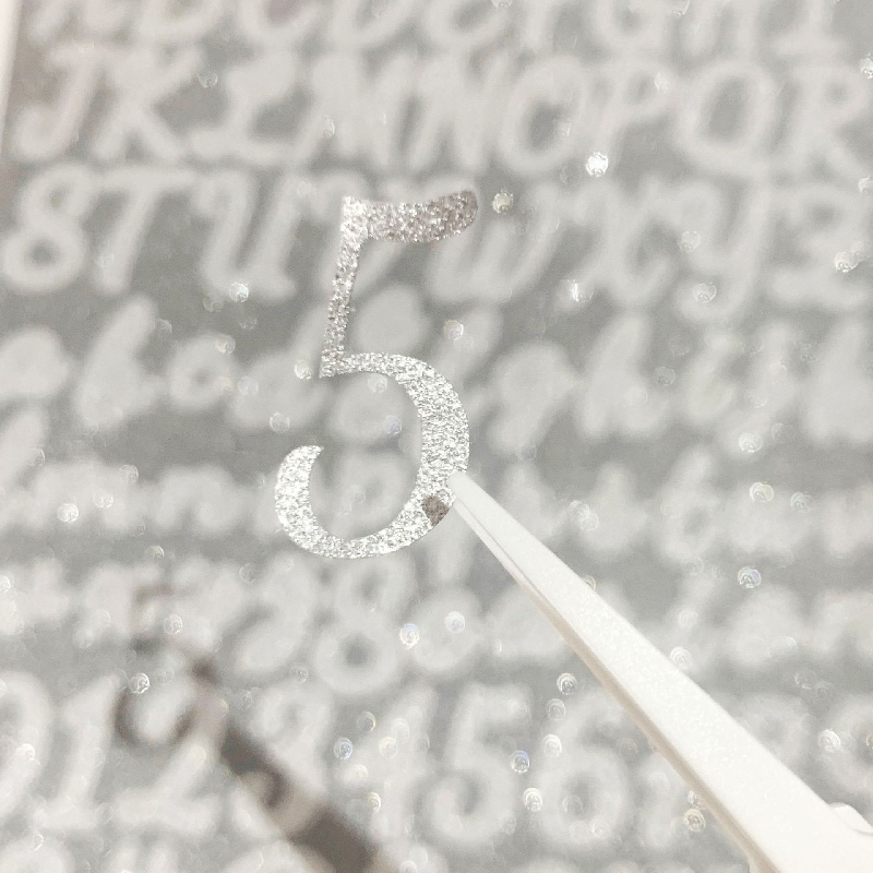 English Letters Sticker - Silver