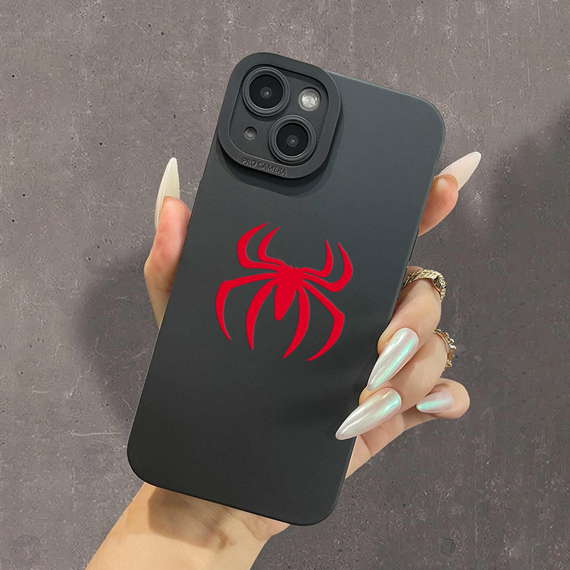 

Red Spider Graphic Pattern Silicon Phone Case For Iphone 14, 13, 12, 11 Pro Max, Xs Max, X, Xr, 8, 7, 6, 6s Mini, Plus, 2022 Se, Gift For Birthday, Girlfriend, Boyfriend, Friend Or Yourself