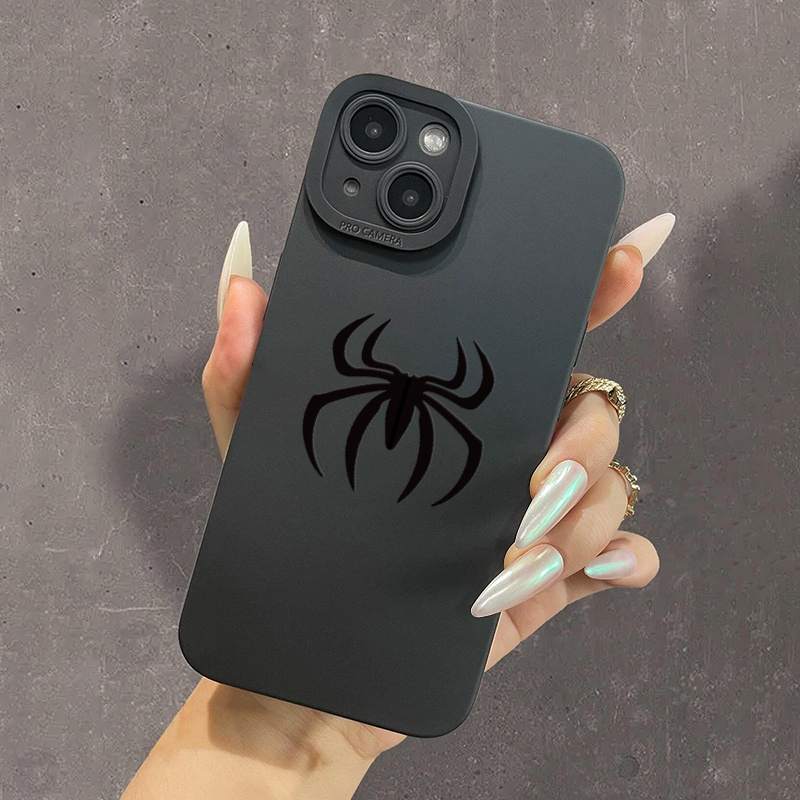 

Black Spider Graphic Pattern Phone Case For Iphone 14, 13, 12, 11 Pro Max, Xs Max, X, Xr, 8, 7, 6, 6s Mini, Plus, 2022 Se, Gift For Birthday, Girlfriend, Boyfriend, Friend Or Yourself