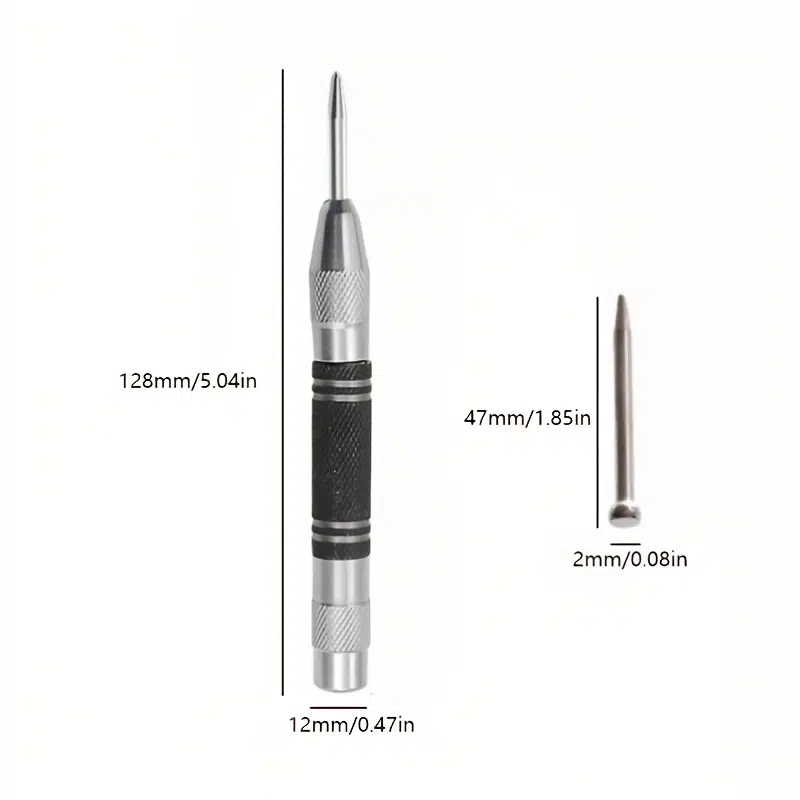 Automatic Center Punch: Adjustable And Strong Tool For Precise Drilling And Marking. Allows For Accurate Woodworking And Metalworking.