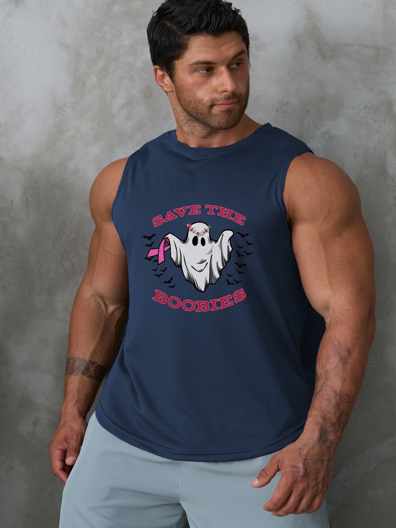 Camisetas de gimnasio para hombre, estilo casual, grande y alto, estampado  3D, sin mangas, cuello redondo, ajuste muscular, chaleco de moda