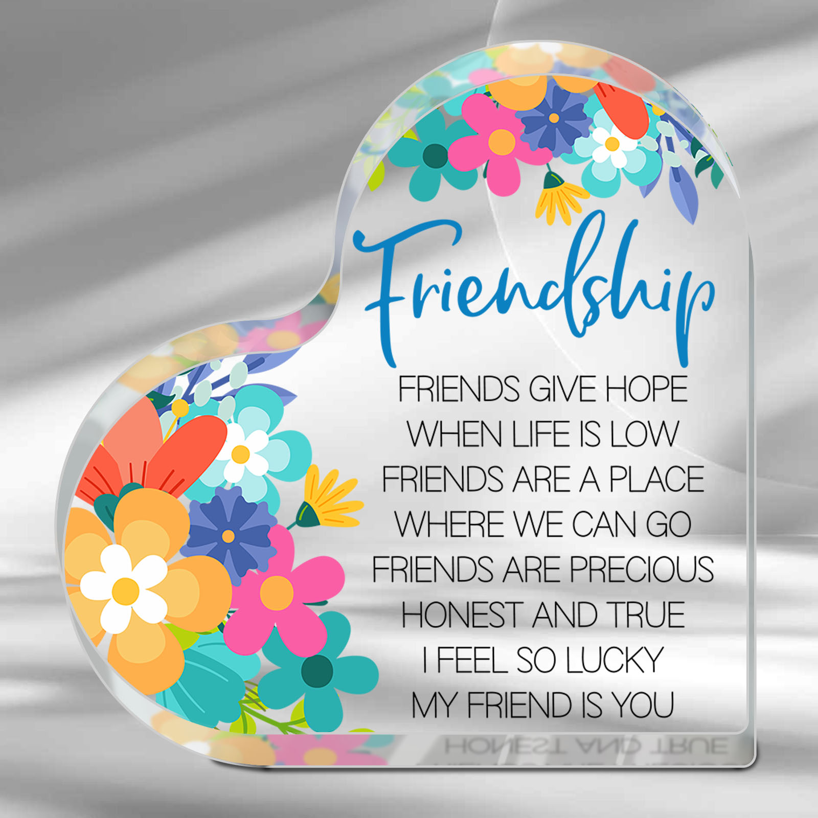Friendship Gifts Acrylic Heart Friendship Gift For Her - Temu