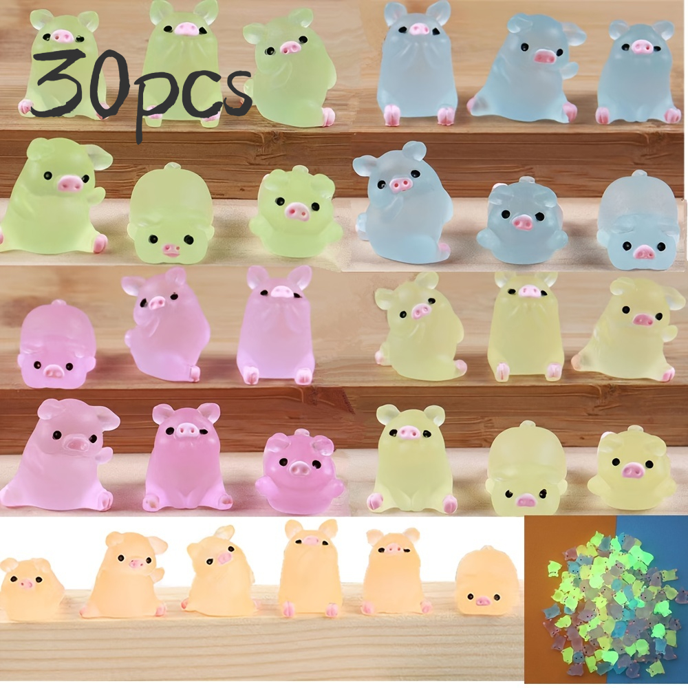 Mini Resin Luminous Pigs Perfect For Diy Christmas Birthday - Temu