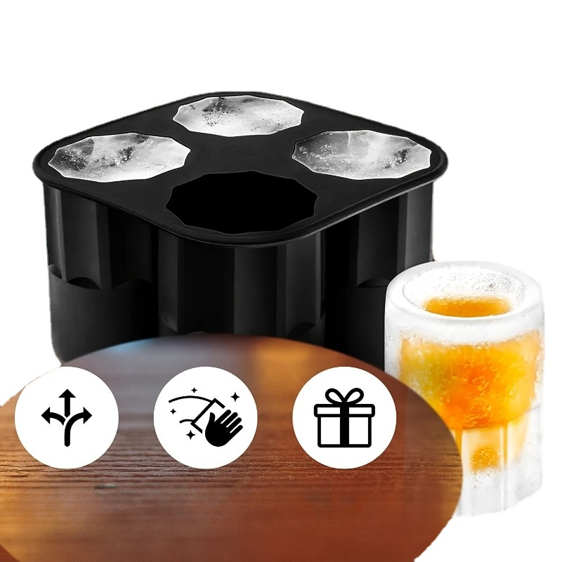 Silicone Shot Glass Ice Molds, Ice Cube Trays For Freezer With 4 Cavities,  Ice Shot Glass Mold Reusable Whiskey Glass Ice Cubes, Holds Each, Ice Shot Glass  Molds And Trays - Temu Australia