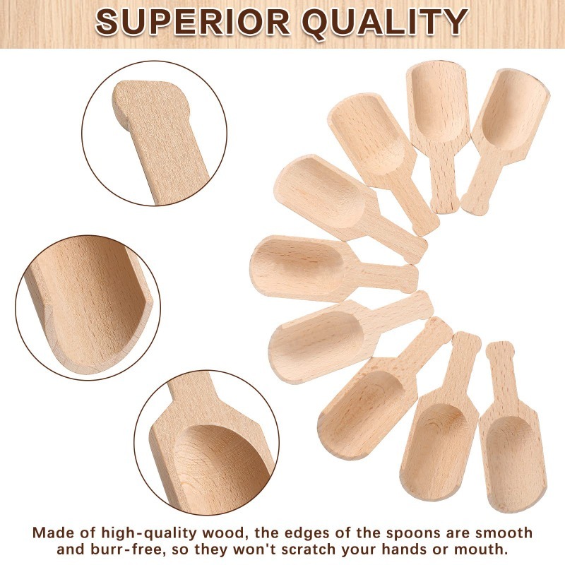 Mini Wooden Scoops Canisters Small Bath Salt Scoop Wood - Temu