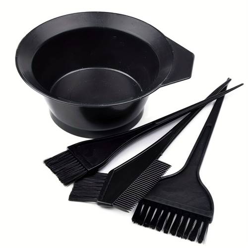 4pcs hair coloring kit oil baking bowl set black hair dye