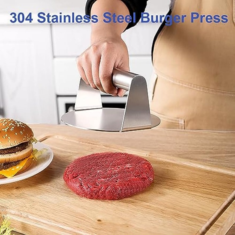 Smash Burger Press for Griddle, Hamburger Press Patty Maker, Stainless  Steel Meat Flattener Tool, Burger Smasher for Cooking