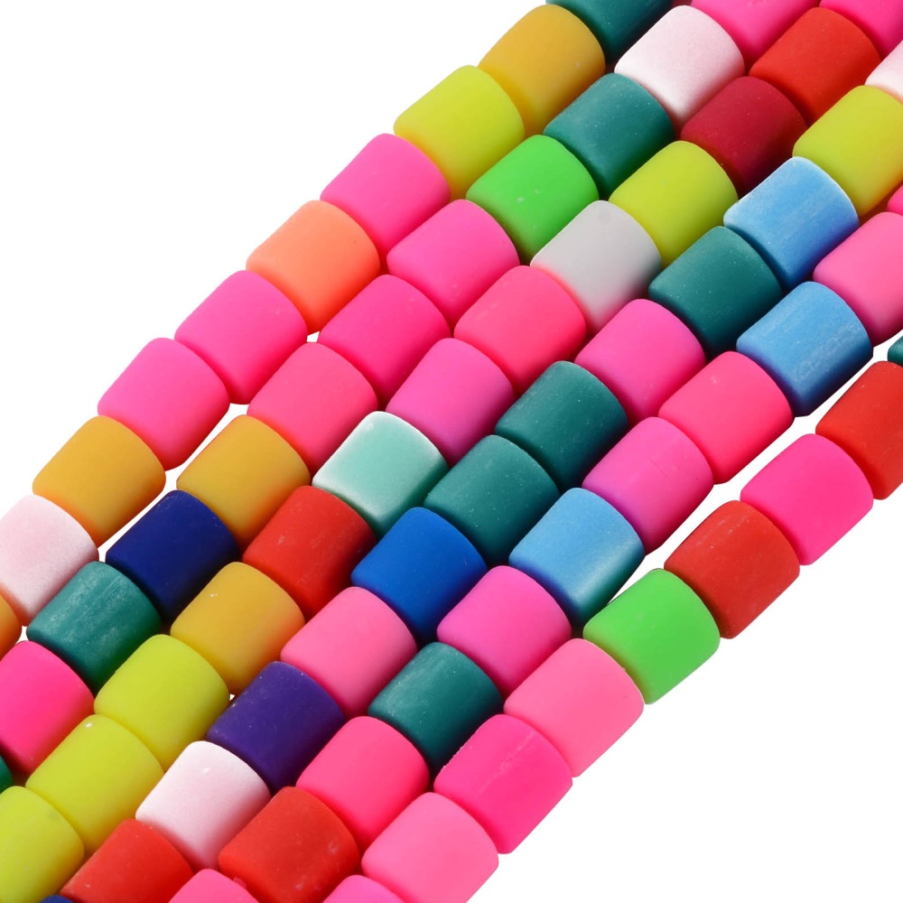 1 Strand About 61~ Beads/strand Column Polyester Clay Beads - Temu