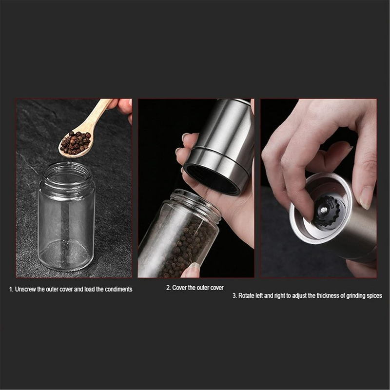 Pepper Grinder Household Sea Salt Ginder Glass Spice Grinder - Temu
