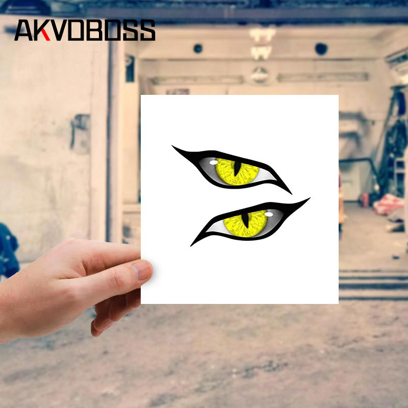 

Evil Yellow Eyes Car Stickers Creative Decoration Waterproof Sunscreen Van Anime Decal Rv Trunk Motorcycle Laptop Car Accessories