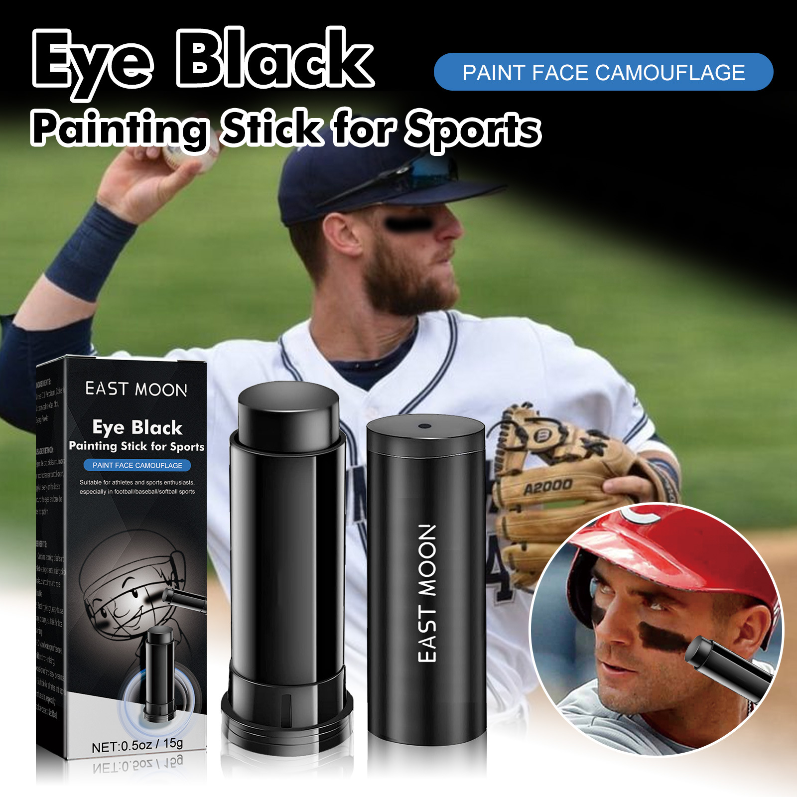 Anti sweat Sports Eye Black Paint Stick For Baseball - Temu United Arab  Emirates