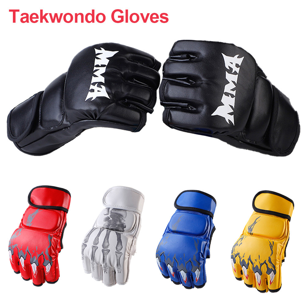 

1pair Boxing Mma Gloves, Half Finger Fight Mma Sandbag Gloves, Boxing Training Equipment, Christmas Present Gift