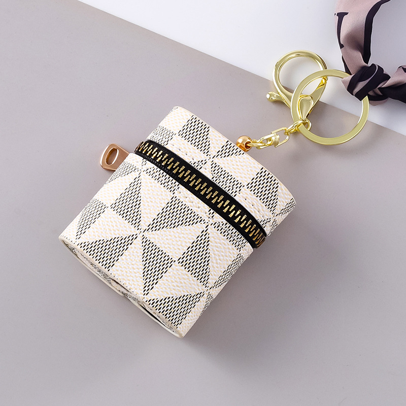 Mini Geometric Pattern Coin Purse, Zipper Clutch Carry On Bag With Keychain,  Pu Leather Wallet - Temu