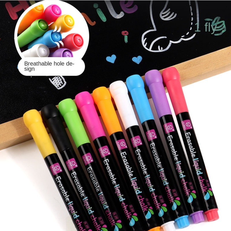 Chalk Markers - 8 Vibrant Fine Tip, Erasable, Non-Toxic, Water-Based, for  Kids & Adults for Glass or Chalkboard Markers for Businesses, Restaurants,  Liquid Chalk Markers (Vibrant 1Mm)