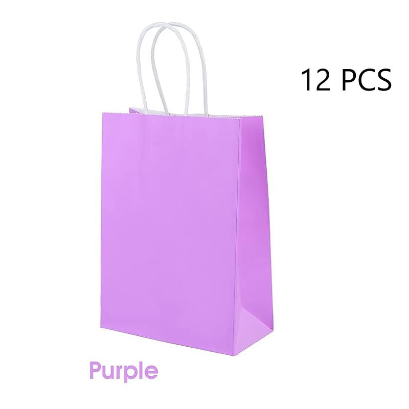 White Paper Gift Bags Bulk Kraft Pouches With Handles Craft - Temu