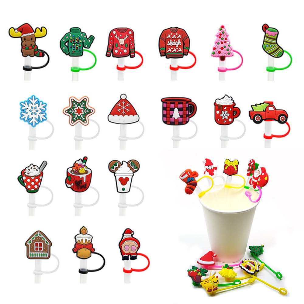  20Pcs Christmas Straw Covers Cap For Stanley 40&30 oz Tumbler  Straw Topper Reusable Drinking Straw Tips Lids for 10mm Straws Stanley Cup  Accessories: Home & Kitchen