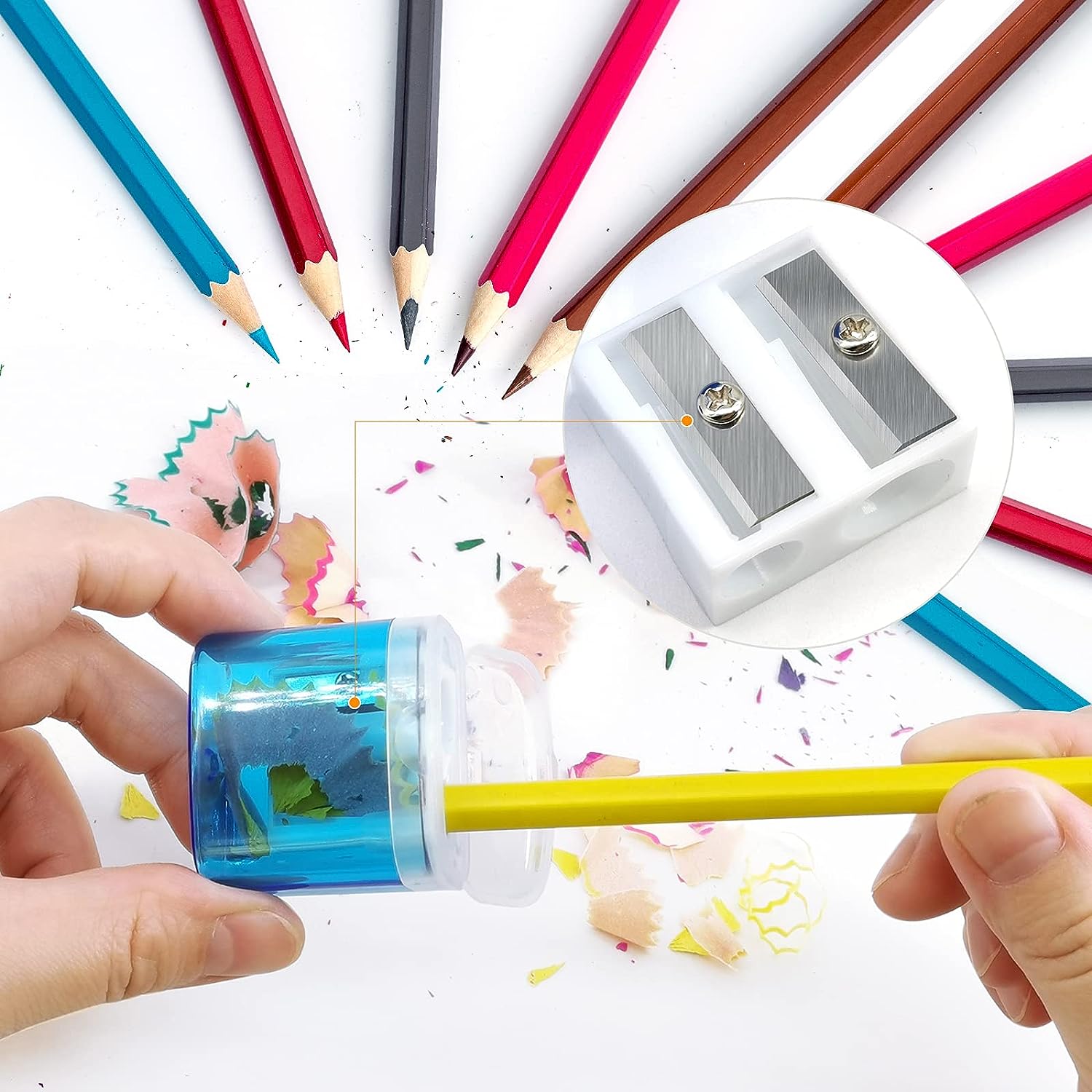 Pencil Sharpener, Manual Pencil Sharpeners, 4Pcs Colorful Compact