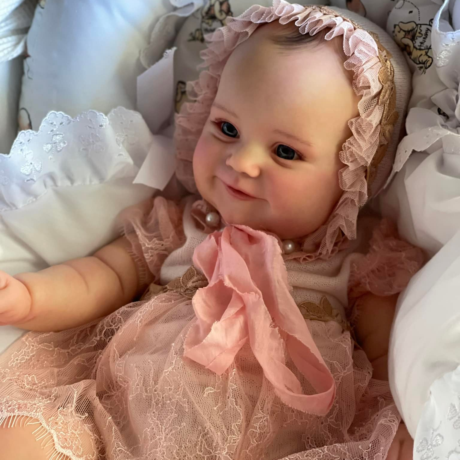 Boneca Reborn Realista Bebé Recém-nascido Pintada à Mão 55 cm