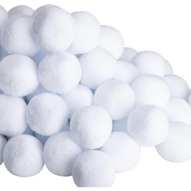 

50pcs Indoor Snowballs For Kids, Indoor Snowball Fight Set, Snowballs For Kids Indoor&outdoor, Realistic White Snowball Snow Decorations, Winter Family Games Ball Christmas Simulation Snowball Toy