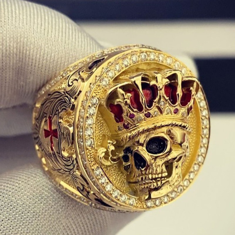 Anillo calavera best sale oro hombre