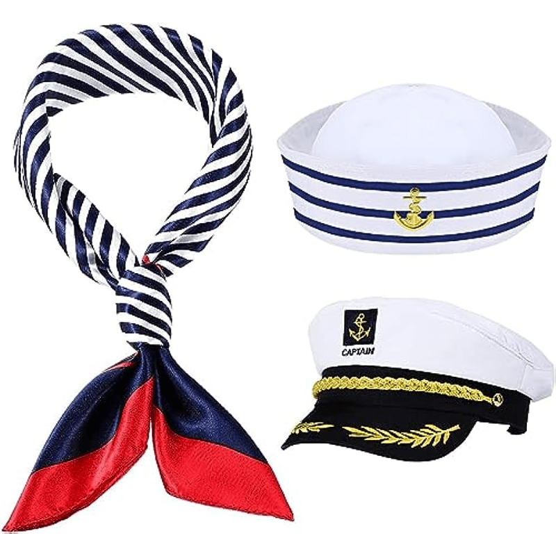 Temu 1pc, Stripe Navy Captain Fluorescence Hat Yacht Cruise Yacht Leisure Entertainment Show Festival Gifts Party Hat The Captain's Graduation Party for