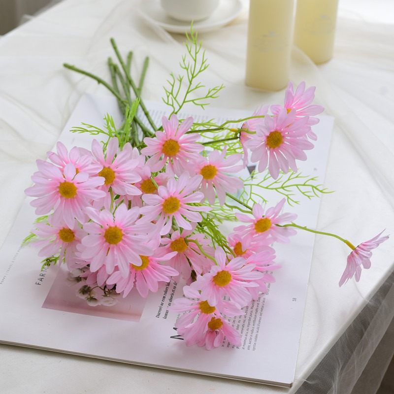 Daisy Flowers Artificial Decor  Artificial Daisy Bouquet Home