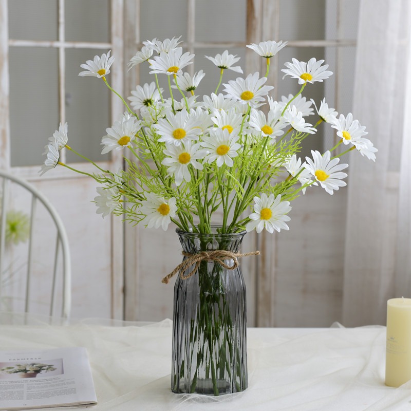 NOLITOY 12 Pcs Artificial Daisy Daisies Flowers Artificial Fake Flower  Bouquet Real Touch Flower Faux Daisies Home Decoration Photo Prop Dining  Table