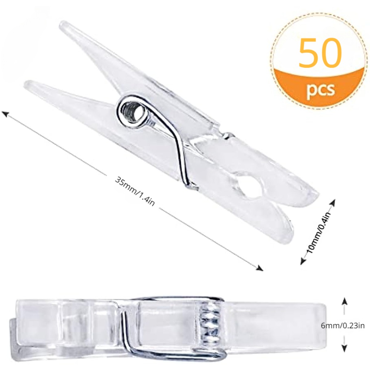 50pcs Mini Clear Clip, 35mm/1.4in Tiny Photo Clips Transparent Plastic  Clothes Pegs For Hanging Photos Card Paper Arts & Crafts Picture  Scrapbooking W